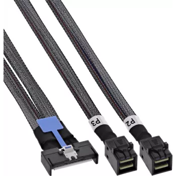 InLine® MCIO kabelis, MCIO x8 līdz 2x MiniSAS-HD SFF-8643, 1 m