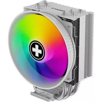 Xilence M404PRO.W.ARGB CPU dzesētājs - balts, 120mm ARGB ventilators, 4 siltuma caurules, 150W TDP, Intel/AMD