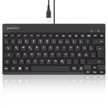 Perixx PERIBOARD-326 DE apgaismota USB tastatūra, vadu, melna