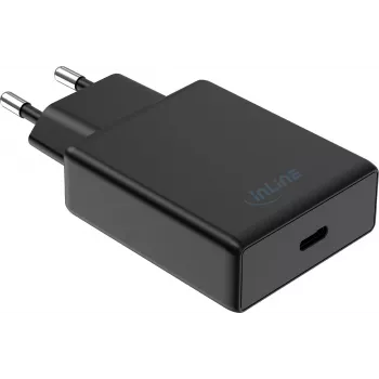 InLine® USB-C 65W PD PPS AVS sienas lādētājs, melns