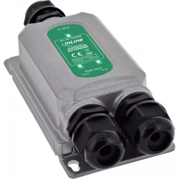 InLine® Gigabit PoE pagarinātājs, 90W, 2 porti, IP67, IEEE 802.3bt