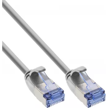 InLine® Slim Patch Cable U/FTP PiMf Cat.6A pelēks 7,5 m