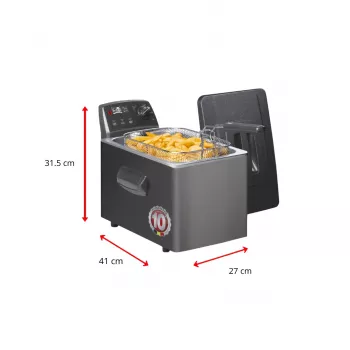 Fritel Turbo SF 4551M fritier 3200 W 4,5 L nerūsējošais tērauds melns