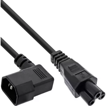 InLine® tīkla kabelis, C14 ligzda leņķa savienotājs uz C5 kontaktdakšu, melns, 2m