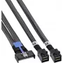InLine® MCIO x8 līdz 2x MiniSAS-HD SFF-8643 kabelis, 0,5 m, melns