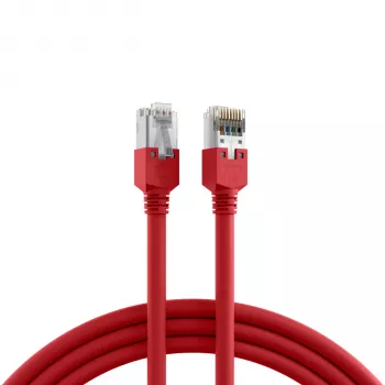 EFB Elektronik K2793.0,50 RJ45 krusteniskais savienojuma kabelis Cat.5e SF/UTP, Hirose TM11, Draka UC300, 0,5 m, sarkans