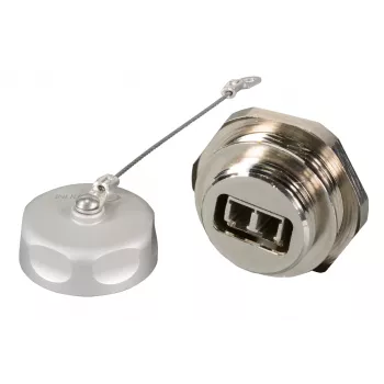 EFB Elektronik IP67DFKLCDM LC Duplex caurvades savienotājs, metāla korpuss, keramikas uzmava, M25
