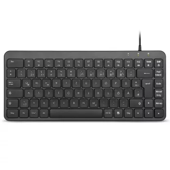 Perixx PERIBOARD-414 B DE vadu mini USB tastatūra, klusie taustiņi, vācu izkārtojums, melna
