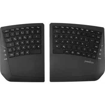 Perixx PERIBOARD-624 B DE – Bezvadu ergonomiskā dalītā tastatūra, vācu izkārtojums, melna