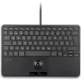 PERIX PERIBOARD-427 H DE vadu USB mini tastatūra ar trackball un fona apgaismojumu, melna