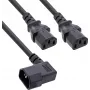 InLine® tīkla Y-kabelis, aukstajām ierīcēm, 1x IEC-C14 leņķa savienotājs uz 2x IEC-C13, 1m