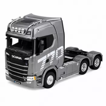 HUINA 32329 Scania 1:18 6 kanālu RC traktora kravas auto, pelēks/sudrabs