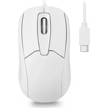 Perixx PERIMICE-209 C W vadu USB-C optiskā pele, 1000 DPI, balta