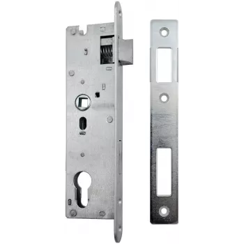 PSG 63.211 L/P iekšdurvju slēdzene ar fiksatoru un aizbīdni, reversīva, 220 x 22 mm priekšplāksne, 72 mm PZ, 50 mm atstarpe, cinkots tērauds