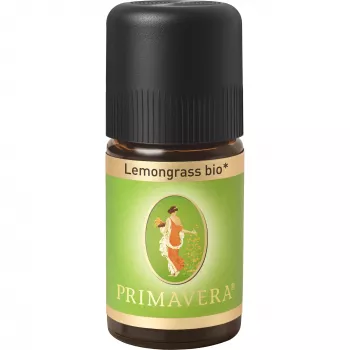 PRIMAVERA Organic Lemongrass ēteriskā eļļa 5 ml – 100% tīra, NATRUE sertificēta