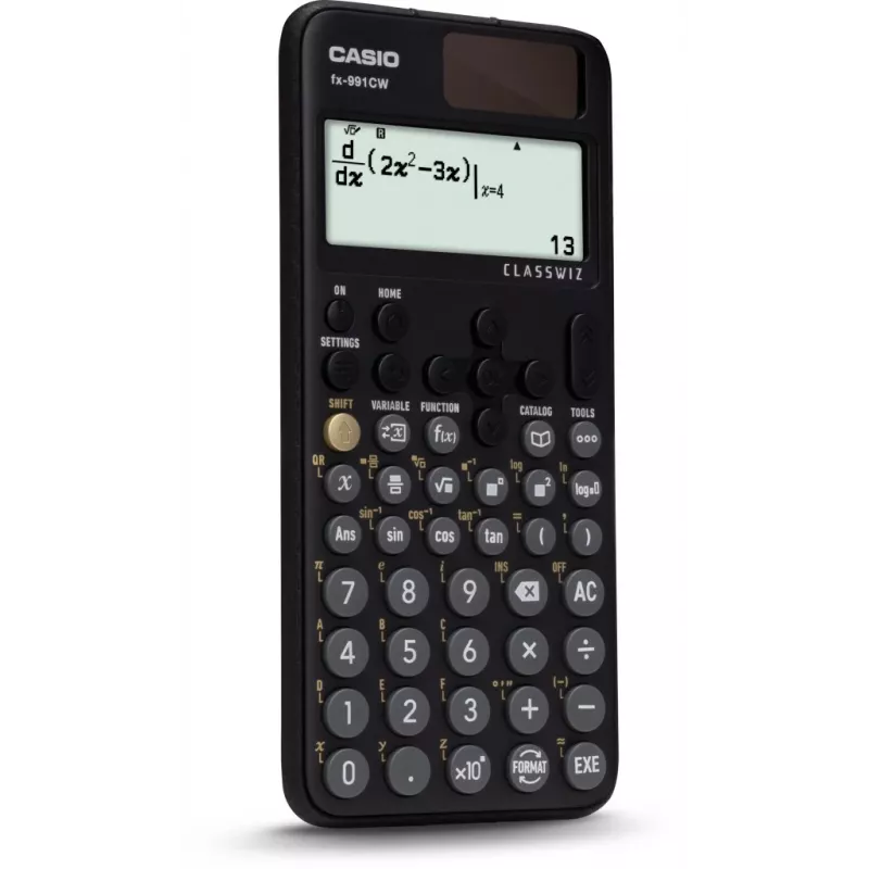 Casio FX-991CW zinātniskais kalkulators ar dabisko teksta displeju, 540+ funkcijas, saules un bateriju, melns