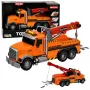 LEAN TOYS kravas automašīna ar celtni Ceļmalas palīdzība Āķis Gaismas Skaņas Oranža 1:18