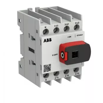 ABB OTOT40G1-4BSN1Plus 40A 4 polu slodzes atslēdzējs, priekšējā vadība, DIN sliedes stiprinājums