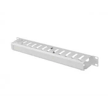 Lanberg 19 inch 1U kabeļu organizators ar vāku, A tips, pelēks