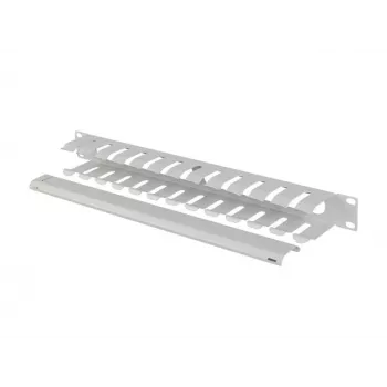 Lanberg 19 inch 1U kabeļu organizators ar vāku, A tips, pelēks