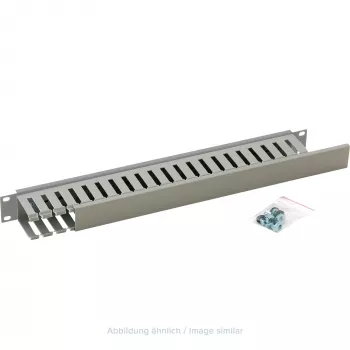 Triton RAC-VP-X02-A1 19 collu 1U vienpusējs plastmasas kabeļu kanāls, pelēks