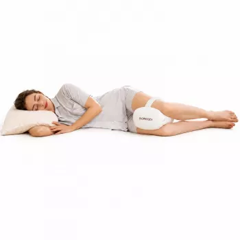 Momcozy EP001 Ergonomiskais atmiņas putu ceļgala spilvens sānu gulētājiem, krēmbalts