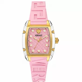 Versace sieviešu V-Circle Šveices kvarca pulkstenis VE8K00224 - 38mm nerūsējošā tērauda korpuss, melns ciparnīca, melna ādas siksniņa