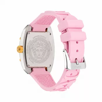 Versace sieviešu V-Circle Šveices kvarca pulkstenis VE8K00224 - 38mm nerūsējošā tērauda korpuss, melns ciparnīca, melna ādas siksniņa
