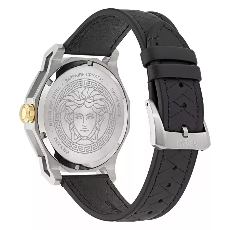 Versace V-Extreme Pro vīriešu Šveices kvarca pulkstenis 43mm nerūsējošā tērauda melns ciparnīca VE9I00124
