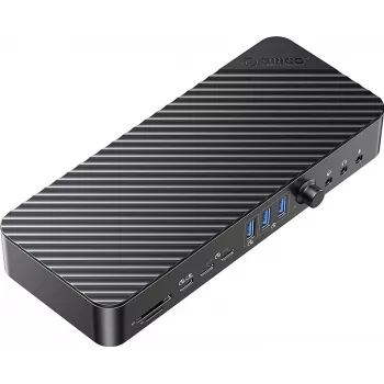 ORICO DKA22-V1-EU-BK-EP USB-C 10Gbps DisplayLink dokstacija ar 4x 4K@60Hz displejiem un 60W Power Delivery
