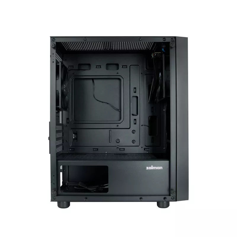 Zalman T3 PLUS mATX Mini Tower korpuss, melns, akrila logs, 2 ventilatori