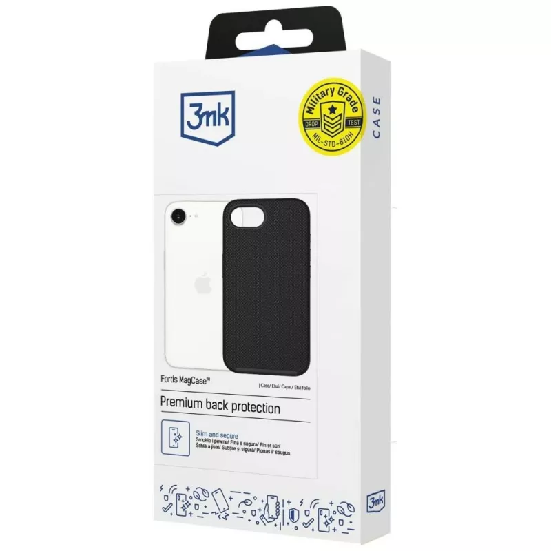 3MK Fortis MagCase Apple iPhone 16e / 17e — melns