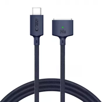TECH-PROTECT MMC01 Ultraboost Magnetic MacBook kabelis USB-C uz MagSafe 3 140W 300cm Midnight Blue