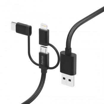 Hama 00201536 USB-A uz USB-C kabelis, 1,5 m, USB 2.0, 480 Mbit/s, melns