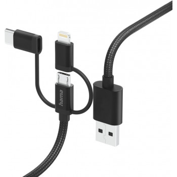 Hama 00201536 USB-A uz USB-C kabelis, 1,5 m, USB 2.0, 480 Mbit/s, melns