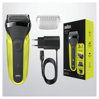 Braun Series 3 300BT skuveklis, melns, NiMH, 30 min darbības laiks, mazgājams, ar precīzo trimmeri