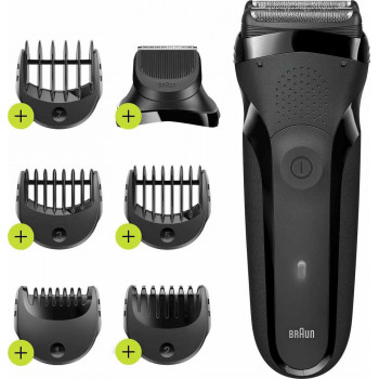 Braun Series 3 300BT skuveklis, melns, NiMH, 30 min darbības laiks, mazgājams, ar precīzo trimmeri