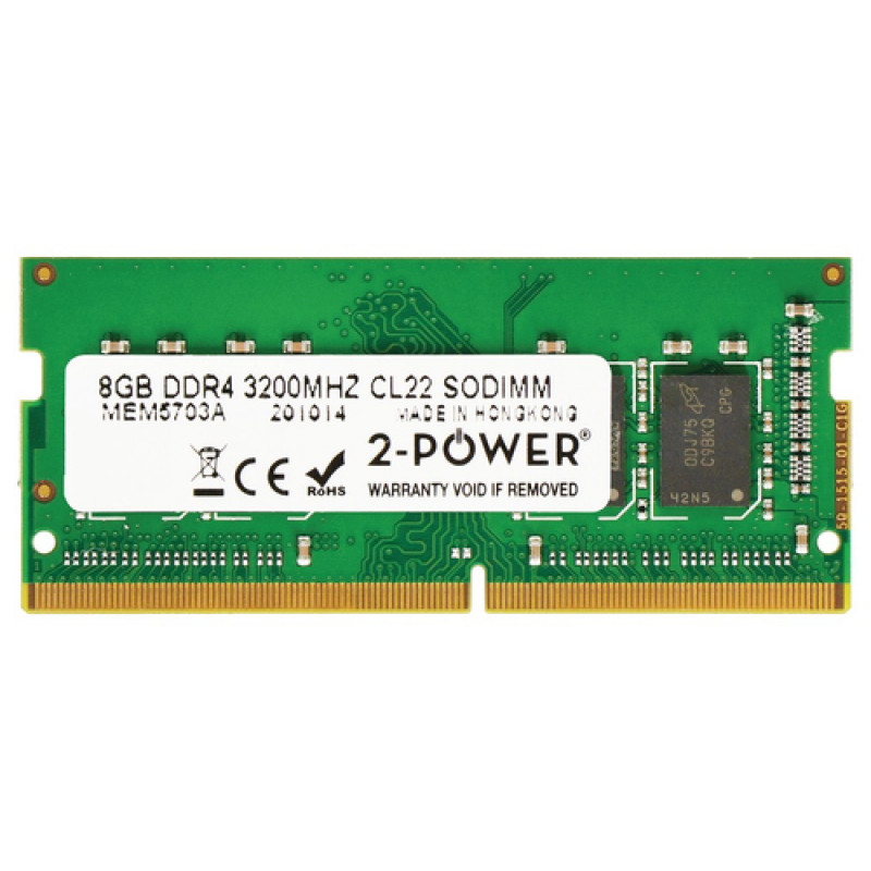 2-power 2P-SNPKRVFXC/8G - 8 GB (1 x 8 GB) DDR4 3200 MHz atmiņas modulis