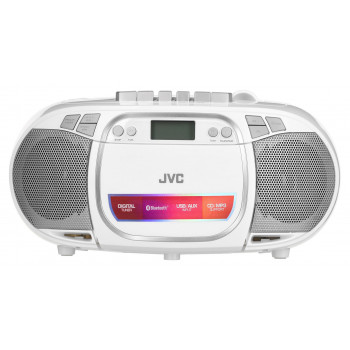 JVC RC-E451W Boombox balts - CD, Bluetooth, FM/AM radio, USB, AUX