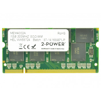2-POWER MEM4002A 1GB DDR PC2700 333MHz SODIMM atmiņas modulis