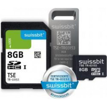 Swissbit TSE USB 8 GB tehniskās drošības ierīce (TSE modulis) - 384 bitu šifrēšana, 20 miljoni parakstu