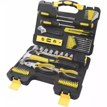 FIELDMANN FDG 5008-53R 53 daļu uzgriežņu atslēgu un uzgaļu komplekts ar 1/4 inch un 1/2 inch sprūdratiem, hroma vanādija tērauds, metriskais