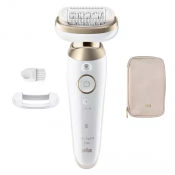 Braun Silk-épil 9 Flex SES9-011 3D epilators, mitrā un sausā lietošana, balts/zelta