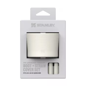 STANLEY komplekts: 2 aizsargpārvalki un salmiņu uzlikas termokrūzēm 0,89L/0,59L The Quencher Boot + Straw Topper, krēmkrāsā