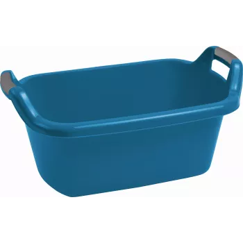 CURVER Ovāla veļas grozs ar rokturiem 35L zils - Uzglabāšanas tvertne no pārstrādātas plastmasas
