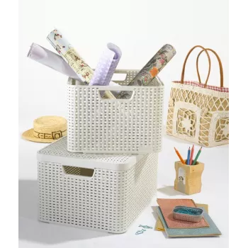 CURVER Style S uzglabāšanas kaste 28,5 x 19,4 x 13 cm krēmkrāsas rotangpalmas efekts