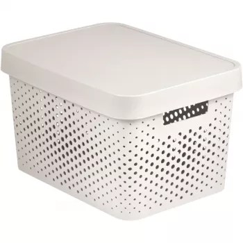 CURVER Recycled Infinity 17L uzglabāšanas kaste, balta, 36x27x22cm