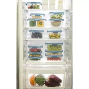 CURVER Smart Eco Fresh taisnstūra pārtikas uzglabāšanas trauks 3,5L, caurspīdīgs ar zaļu vāku