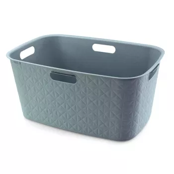 CURVER Softex 45L taisnstūra veļas grozs ar iebūvētiem rokturiem, tirkīza, 57x37x27 cm