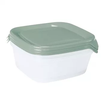 CURVER Fresh&Go kvadrātveida pārtikas trauku komplekts 3 x 0,8 L, zaļš